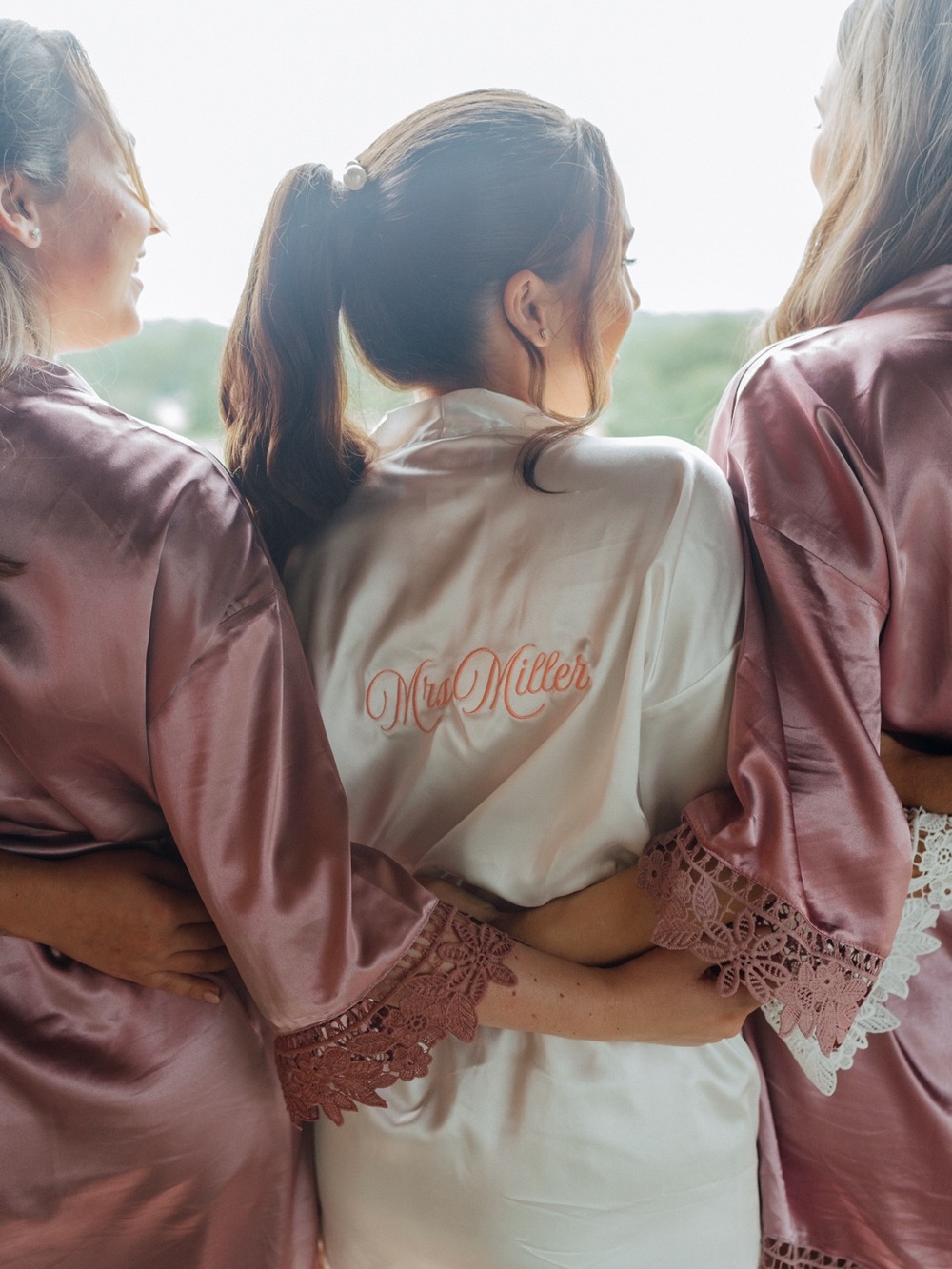Mrs. Miller Satin Ivory Bridal Robe